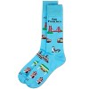 Memoi Men's San Francisco Rayon From Bamboo Crew Socks Blue Grotto 10-13 - 3 of 4