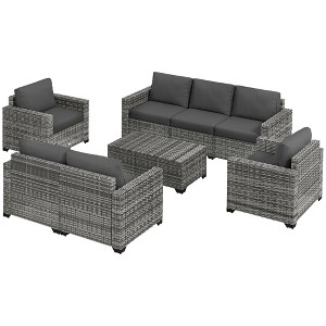 Resenkos  5 Pieces Patio Sectional Furniture Set, Outdoor Sectional Furniture, PE Rattan, - 1 of 4