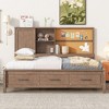 YOOCOZZ Twin Size Daybed with Storage Shelves, Drawers, Cork Board and Charging Ports - 2 of 4