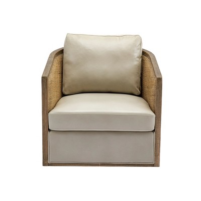 NicBex Swivel Accent Chair Modern 360� Rotating Barrel Chair with Rattan Frame for Bedroom,Living Room
