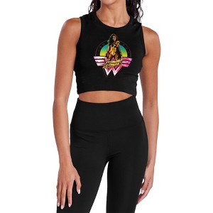 Women's Wonder Woman 84 Color Pop Sleeveless Crop Top Tank - 1 of 4