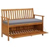Storage Bench Dark grey seat cushion, Natural wood - 4 of 4