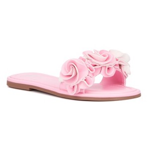 Olivia Miller Girl's Flower Child Slide Slippers - 1 of 4