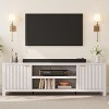 Fluted TV Stand for 75in 80in, White Entertainment Center with Adjustable Shelves and 2-Tier Storage, Modern TV & Media Cabinet - 2 of 4