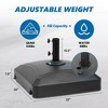 125lb Capacity Fillable Mobile Patio Umbrella Base Heavy Duty Square Market Stand for Outdoor with 4 Wheels - 3 of 4