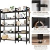 Garvee 5-Tier Corner Bookshelf with Hooks,Wooden Bookcase with Open Shelves and Metal Frame for Home Office - 4 of 4