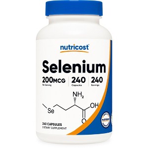 Nutricost Selenium (200mcg) 240 Vegetarian Capsules - GMO Free, Gluten Free L-Selenomethionine - 1 of 4