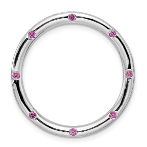Black Bow Jewelry Sterling Silver& Created Pink Sapphire Stackable Large Slide, 29mm - 1 of 4