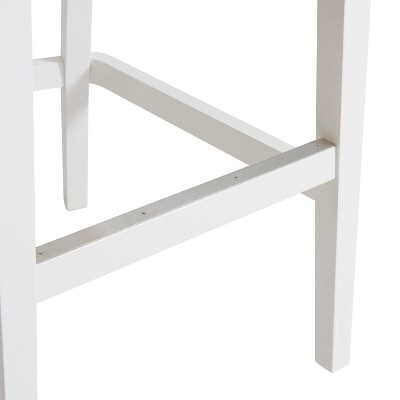 Ellie 22.5" White Rubberwood Swivel Bar Stool with Memory Return