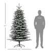 6.5ft Mountain Pine Artificial Christmas Tree with Pre-Lit 400 LED Lights, Snow Flocked & Hinged, 990 Branch Tips for Holiday Party Decoration, Green - 2 of 4