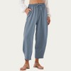 Anna-Kaci Women’s Relaxed Fit Lounge Pants with Soft Draped Fabric Elastic Drawstring Waistband and Wide Tapered Legs - 2 of 4