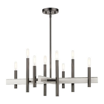 Livex Lighting Denmark 8 - Light Chandelier in  Black Chrome