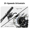 INFURNIC Bicycles 27.5 Inch Full Suspension Mountain Bike Front and Rear Dual Shock Absorbers Mechanical Disc Brake 21 Speed, Black, 68.1"*27"*39.7" - 4 of 4