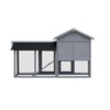 CAVINAS 57.9"W Farmhouse Pet House with Large Run Space,Pet Crate with Full-Cover Asphalt Roof,Pet Kennel with 2 Side Doors and 3 Front Doors,Gray - 4 of 4
