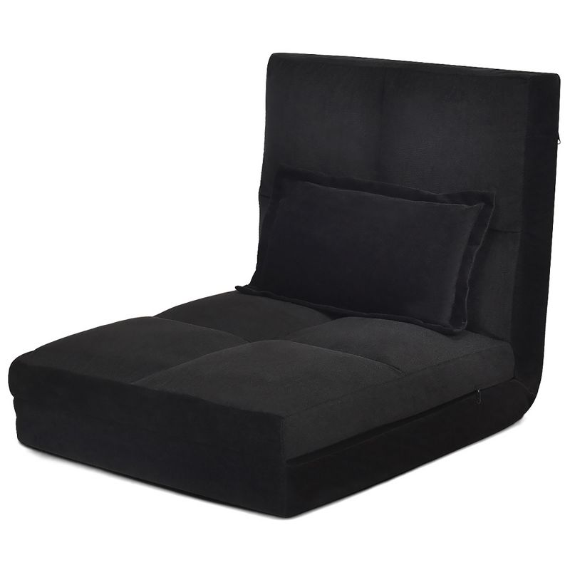 Costway Floor Folding Sofa Chair Lounger 6 Positon Adjustable Sleeper Bed Couch Recliner, 2 of 8