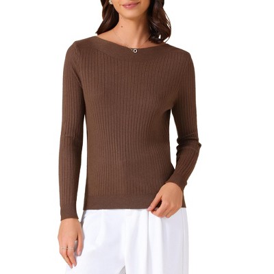 INSPIRE CHIC Women's Crew Neck Long Sleeve Casual Knit Casual Sweaters