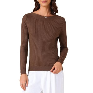 INSPIRE CHIC Women's Crew Neck Long Sleeve Casual Knit Casual Sweaters - 1 of 4