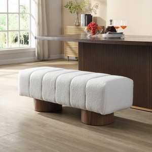 Lyngins 50"/64" PU Ottoman Bench,End of Bed Entryway Bench,Dining Bench for Dining Room,Living Room,Bedroom,No-Assembly,300 LBS Weight Capacity - 1 of 4