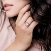 EVERLY JEWELRY | Rose Plated Sterling Silver 1 7/8ct TGW Green Quartz White Topaz and Diamond Accent Interlaced Swirl Halo Ring - 4 of 4