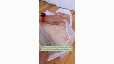 Beige Full Tencel Lyocell Lightweight Cooling Down Blanket