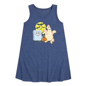 - SpongeBob SquarePants - Patrick Trick Or Treating Graphic Sleeveless Aline Dress - 1 of 4