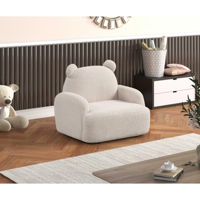 LOVMOR Kids Recliner Chair, Kid Upholstered Couch with Cup Holder, Footrest&Backrest, Toddlers Velvet Recliner w/ Headrest&Footrest