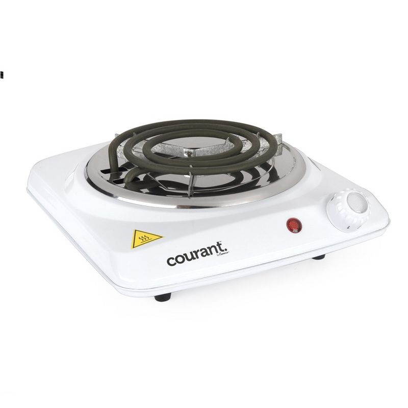 Courant 1000 Watts Electric Single Burner, White, 2 of 7
