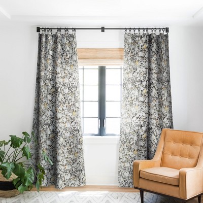 Elisabeth Fredriksson Gold Speckled Terrazzo Single Panel Blackout Window Curtain - Deny Designs