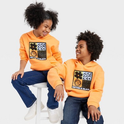 Black History Month Kids' Graphic Hoodie Pullover Sweatshirt - Orange