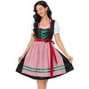 Women's 3 Piece Vintage Dress Costume Black Dress White Crop Top Pink Gingham Apron Cosplay Party Outfit - 2 of 4