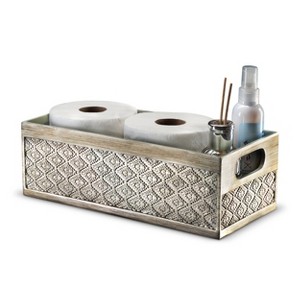 Creative Scents Silver Dublin Bathroom Organizer Storage Bin - 1 of 4
