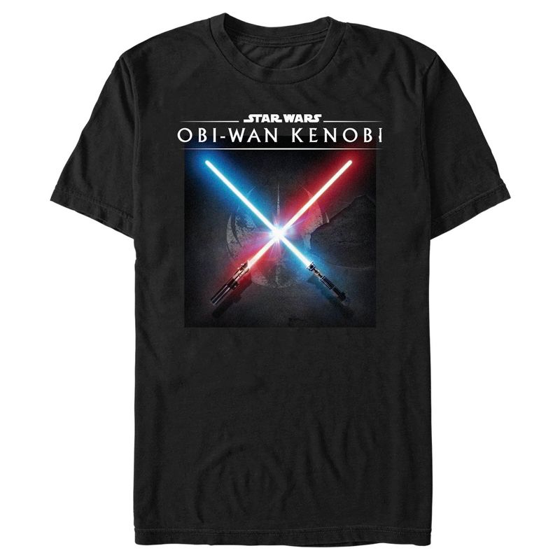 Men's Star Wars: Obi-Wan Kenobi Lightsaber Dark Side vs Jedi Clash T-Shirt, 1 of 6