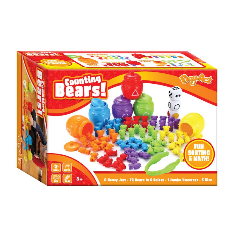JOYIN Play-Act Counting Bears 82-Piece Toy Set Color Recognition, Tweezers, Dice, Instruction Book, Educational Gift, 4 of 5