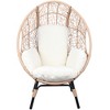 Whisen 37.4 in. W 1-Person PE Wicker Patio Egg Chair Patio Swings Chair with Cushion - Natural - 2 of 4