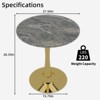 ChicFurnit Coffee Table Round Marble Top Mid Century Design for Dining Room or Apartment, Gold, 27.56"*27.56"*28.35" - 3 of 4