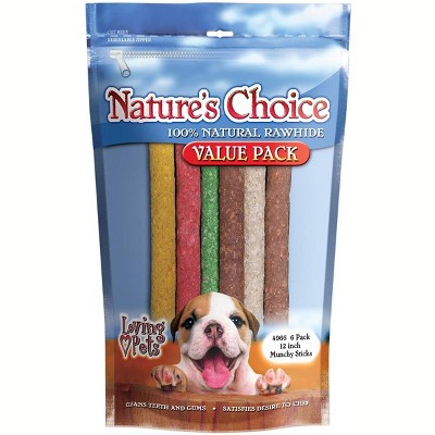 Loving Pets Nature's Choice 12 Inch Assorted Munchy Sticks (6 Pack)