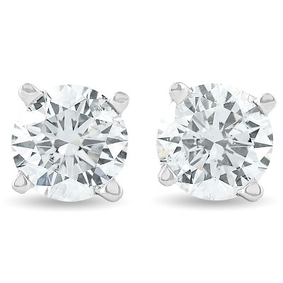 Pompeii3 1 1/4Ct Round Brilliant Cut Natural Diamond Studs in 14K Gold Basket Setting