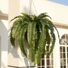 Artificial Boston Fern 15.7" Faux Silk Plant - UV Resistant Indoor Fake Tree with Realistic Leaves and Construction Basket - Perfect for Home Decor - 2 of 4