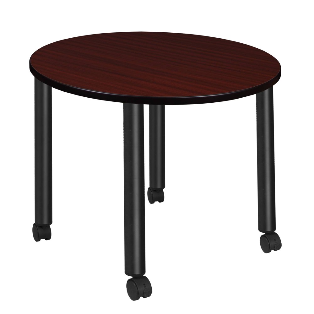 Photos - Garden & Outdoor Decoration 42" Medium Kee Round Breakroom Dining Table with Mobile Legs Mahogany/Black - Regency: Locking Casters, Thermal Fused Lamina