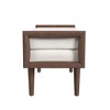 HomePop Upholstered Boucle Bench with Wood Base Cream: Mid-Tone Walnut Finish, Rectangle Shape, Polyester Upholstery - 4 of 4