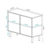 Manhattan Comfort Retro Mid - Century Modern 4 Shelf Accent Cabinet White/Red - 3 of 4