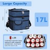 Tirrinia Adults Kids Large Dual Compartment Insulated Lunch Bag with Front Pocket, 23 Cans Leak-Proof Lunch Cooler Totes for Picnic Work School Beach - 2 of 4