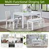 Aukfa 6-Piece Wooden Dining Table Set with 4 Upholstered Chairs & Bench - Rectangular Dining Table with Crystal Accents - 4 of 4