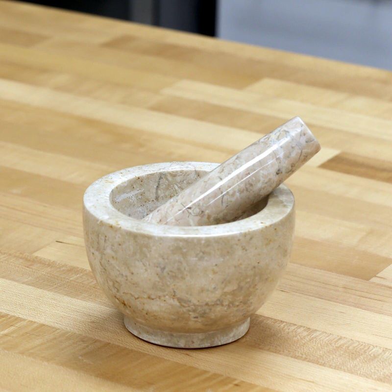 Cilio, Marble Mortar and Pestle, 4" round x 2.25" deep, 2 of 5