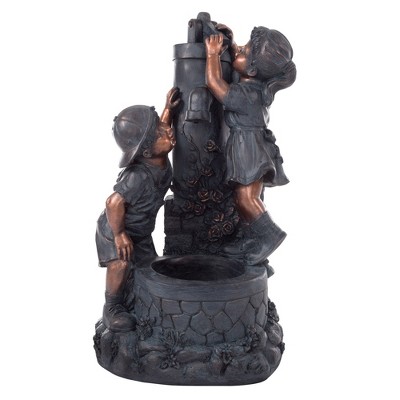 Nature Spring Polyresin Outdoor Water Fountain With Boy and Girl