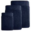 Bath Towel Set, Softest 100% Cotton by California Design Den - Navy Blue, Three-Pcs Towel Set - 3 of 4