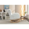 Teddy Fabric Rocking Chair, Upholstered Accent Chair With Wood Legs 4A -ModernLuxe - 2 of 4