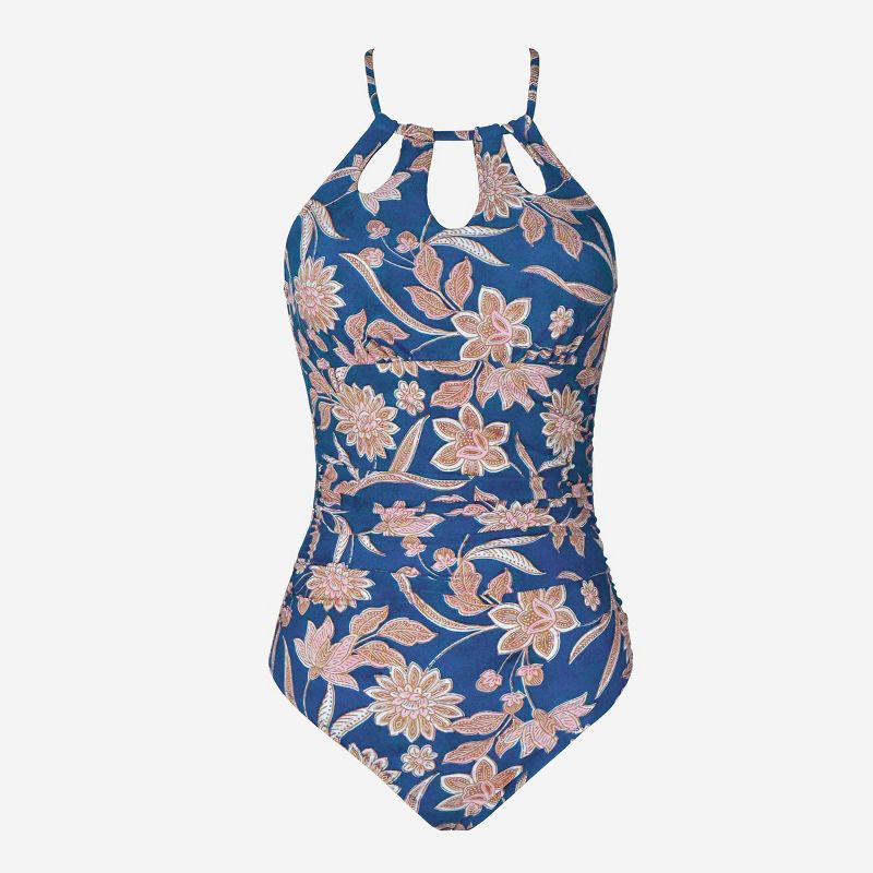 Women's Floral Cutout Tie Back One Piece Swimsuit - Cupshe, 2 of 9