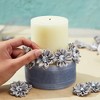 Juvale Craft Flowers - 60-Pack Flower Embellishments with Rhinestone, 1.5-Inch Grey Satin Ribbon Fabric Flowers for Craft, DIY Wedding Decorations, - 2 of 4