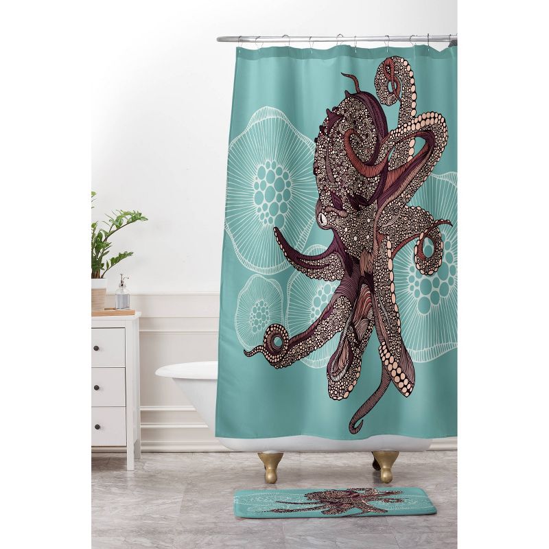 Octopus Bloom Shower Curtain Teal - Deny Designs, 3 of 6